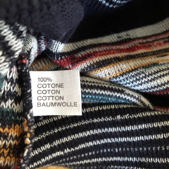 ITALIAN men's cotton V-neck striped multi-color - Picture 8 of 8